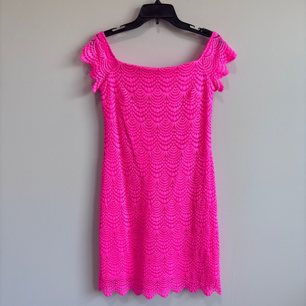 Lilly Pulitzer Pink Off-Shoulder Sheath Mini Dress